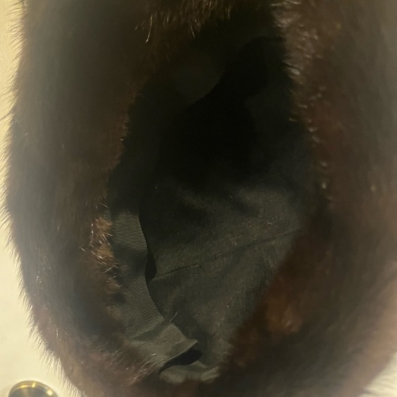 Mink Custom Fedora Buckle Style Elegant Brown Fur Hat, a great accessory main image 4